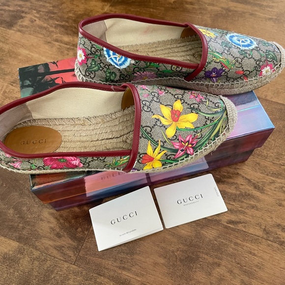 Size 42- Gucci GG Supreme Espadrilles Floral multi - Picture 3 of 7